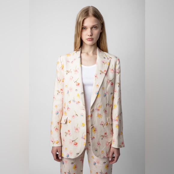 NWT $598 Zadig & Voltaire Vegy Lin Courtney Jacket Blazer - Picture 1 of 7